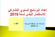 البرنامج السنوي التشاركي للإستثمار البلدي لسنة 2019